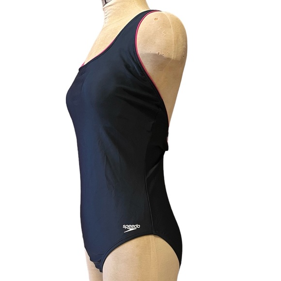 Speedo Swimsuit One Piece Black Pink 12 - Picture 3 of 5